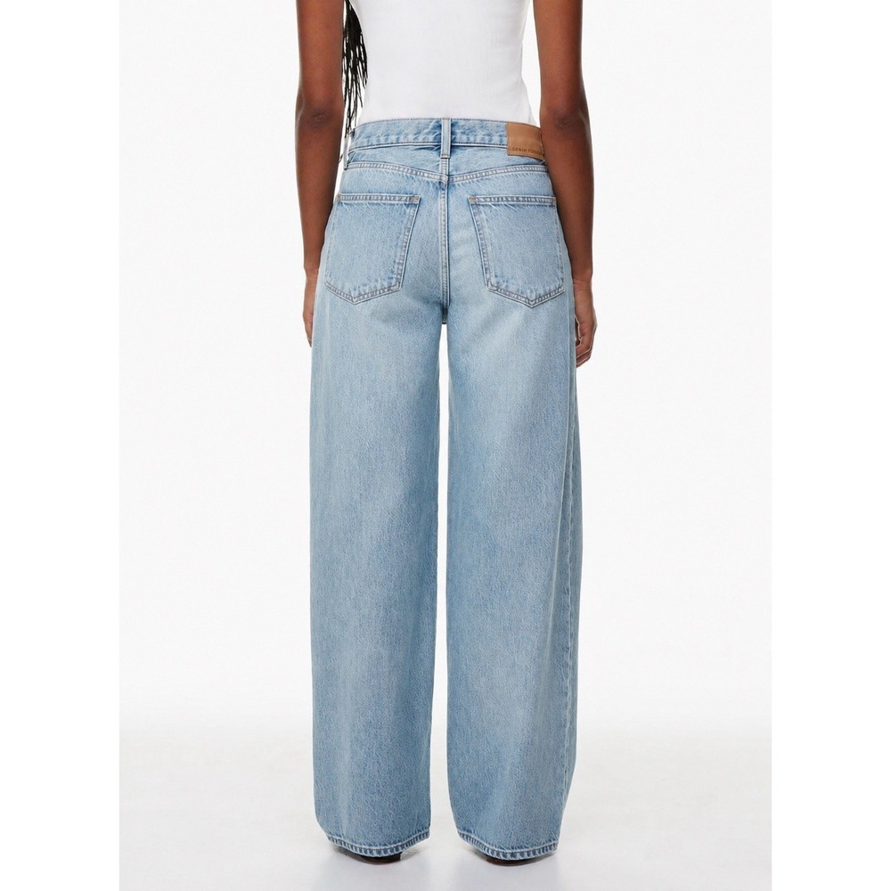 Denim Forum The 90s Lo Rise Baggy Wide Jeans Medium Wash Rigid‎ Denim Womens 25